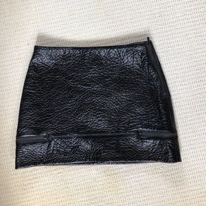 Zara Faux Leather Skirt with zippers, size small